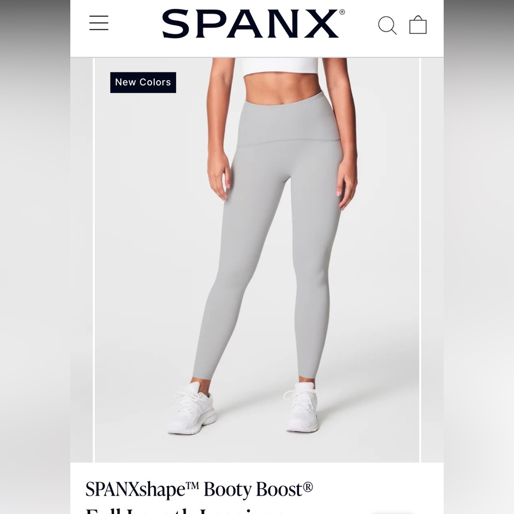 NWT Spanx booty boost leggings in cloud grey